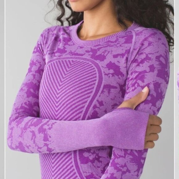 Lululemon Swiftly Tech Long Sleeve Crew Heathered Tender Violet Size 4 - Picture 2 of 12